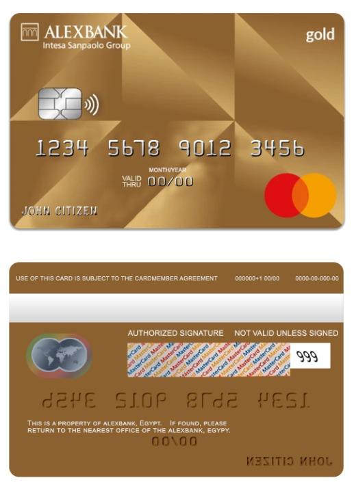 Egypt Alexbank gold mastercard